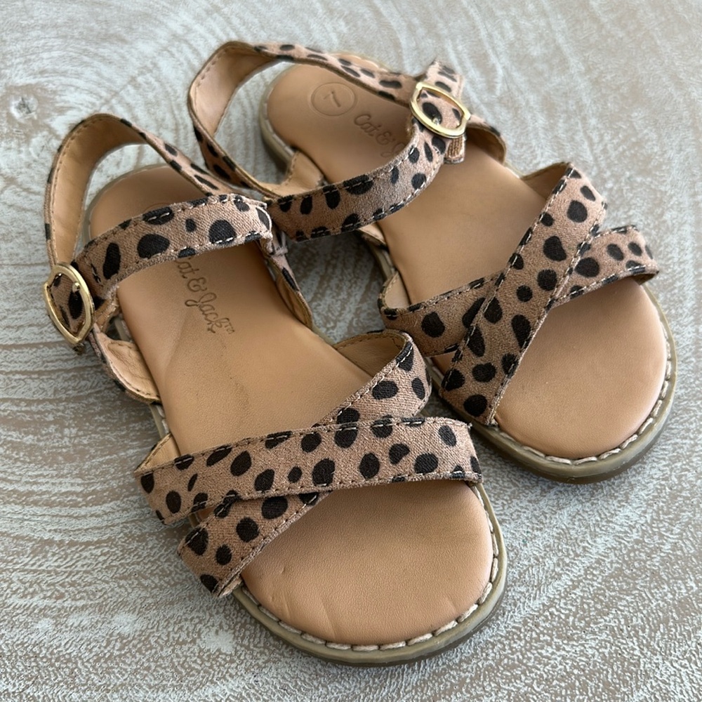 Leopard print sandals toddler size 7